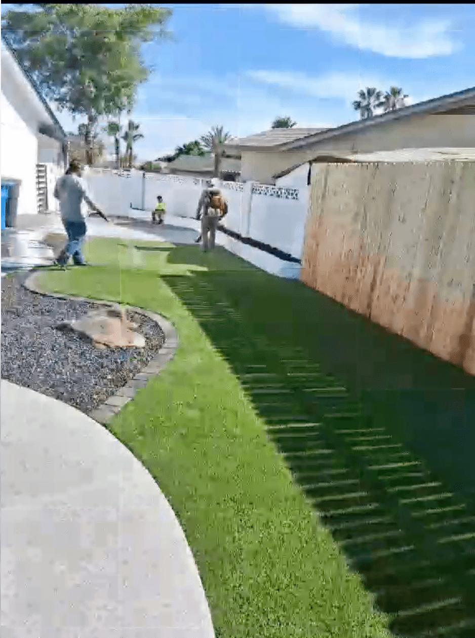 Nicolas Tomas landscaping team at work